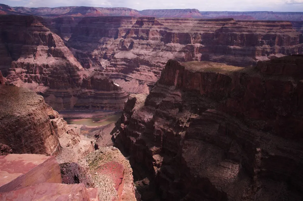 Aerial view of intricate Grand Canyon Arizona rock formations