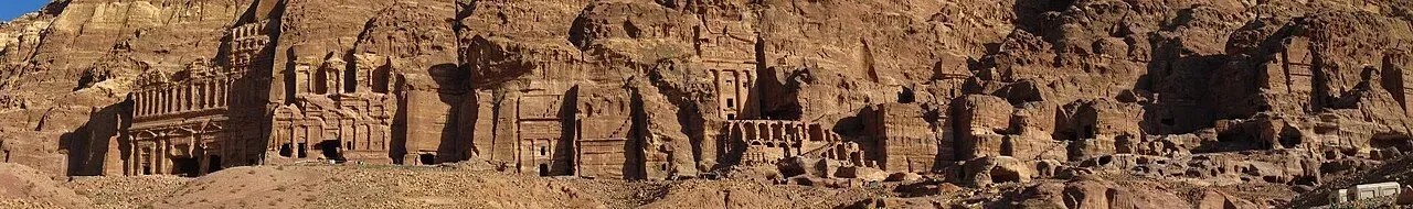 The Royal Tombs at Petra Jordan showing elaborate Nabataean carved facades