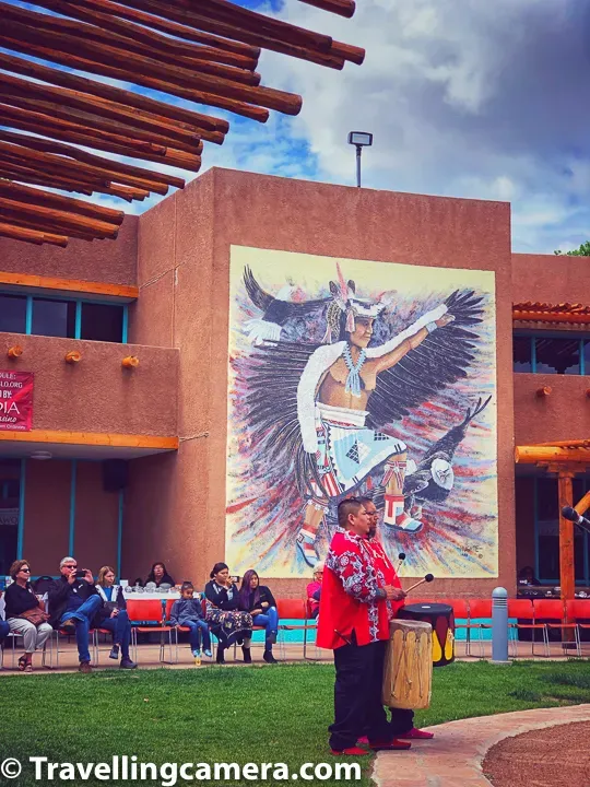 Native American dancer in ceremonial attire at the Indian Pueblo Cultural Center Albuquerque