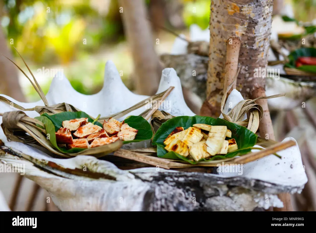 Local cuisine available at food stalls scattered along the walking routes in Blue Moon Valley