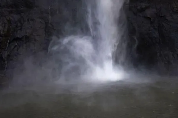 The turquoise pool at the base of Maletsunyane Falls Lesotho after the steep descent