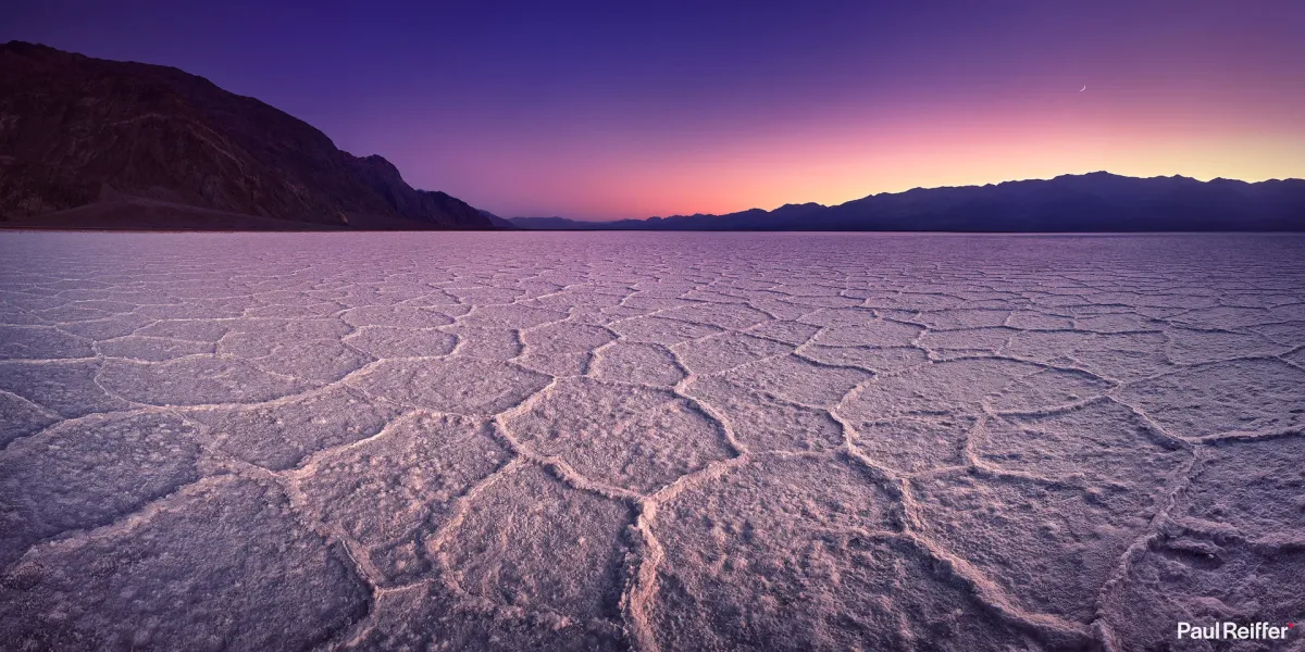 Hexagonal salt patterns at Badwater Basin, Death Valley California