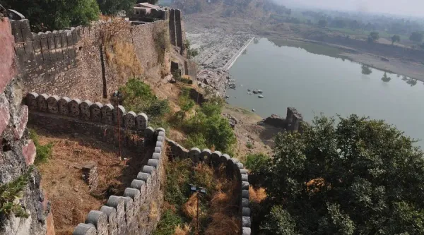 Gagron Fort India, a UNESCO World Heritage hill and water fort in Jhalawar, Rajasthan, reflected in surrounding rivers